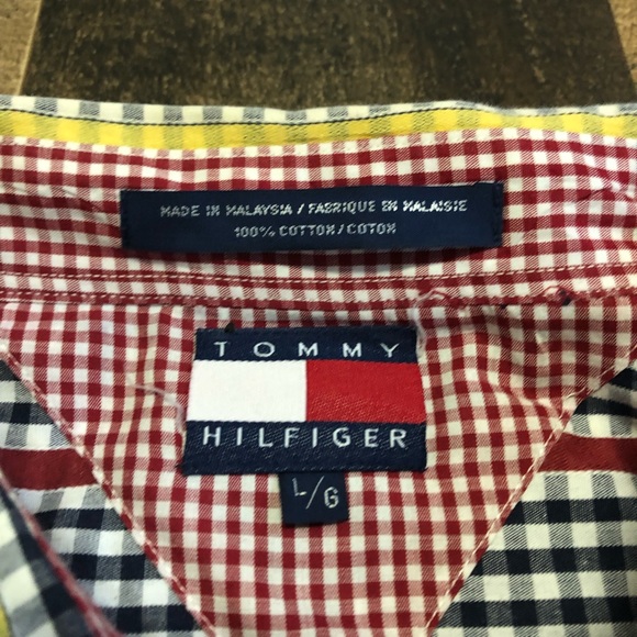 Tommy Hilfiger Checkerboard Stripe Button Up Shirt - Picture 5 of 6